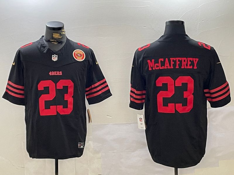 Men San Francisco 49ers #23 Mccaffrey Black Three generations 2024 Nike Vapor Limited NFL Jersey style 4->san francisco 49ers->NFL Jersey